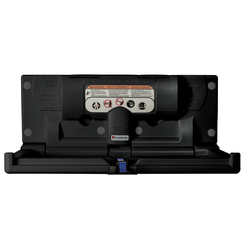 Foundations Classic Horizontal Baby Changing Station with Backer Plate - Black