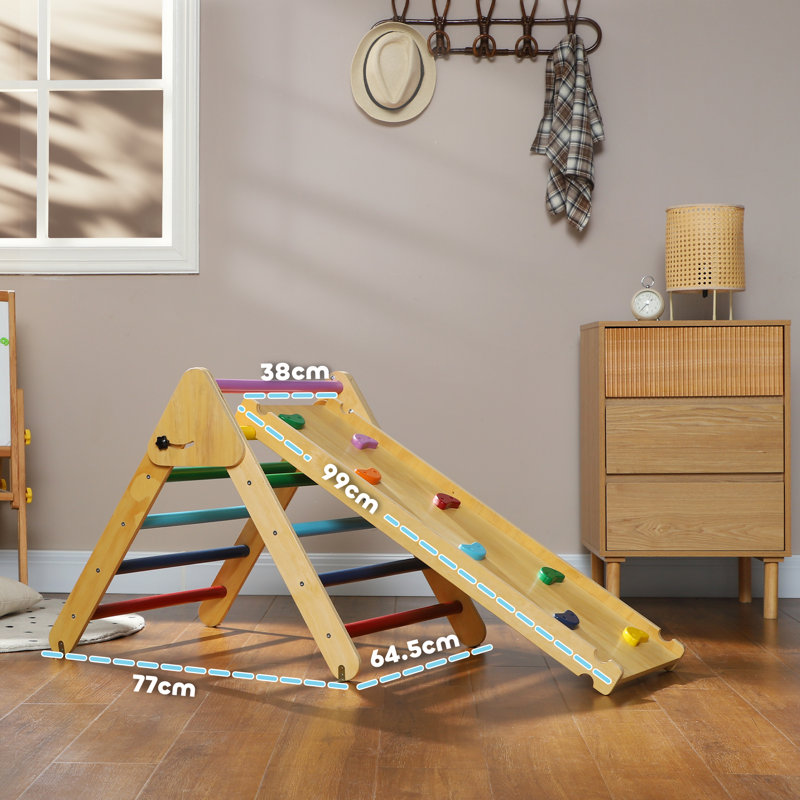 AIYAPLAY Toddler Climbing Frame 3 in 1 with Ramp 18–48 Months Multicoloured