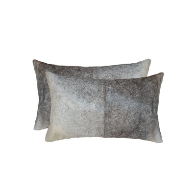 Coussin Torino Kobe | 2 pièces | Gris et blanc | 12 po x 20 po