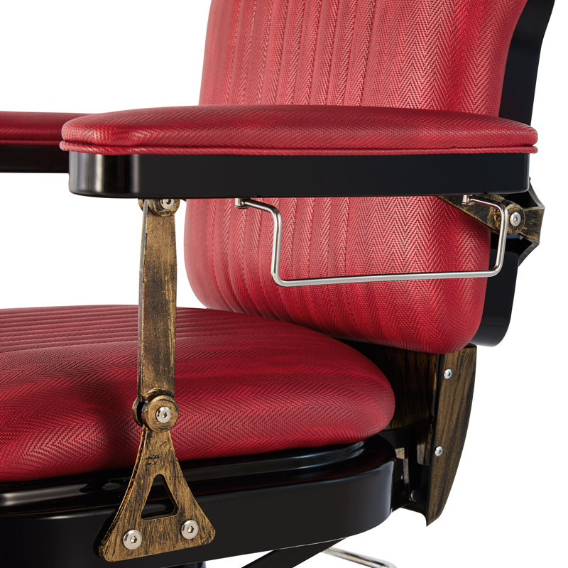 Chaise de barbier robuste, Similicuir rouge