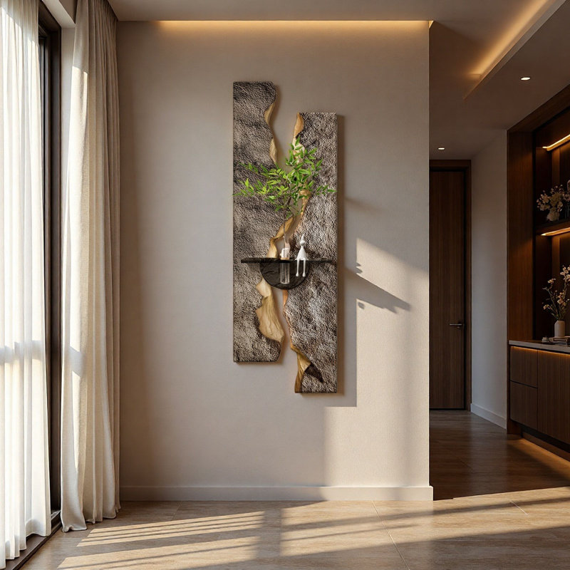 Luxury 3d Sandstone Led Wall Art - Hydroponic Entryway Decor, 70.87" H x 23.62" W x 1.57" D