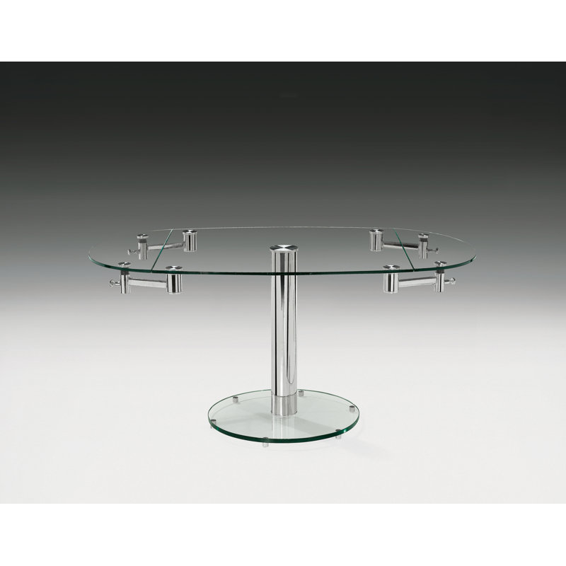 Avonda Extendable Glass Dining Table, 30" H x 40" L x 35.5" W