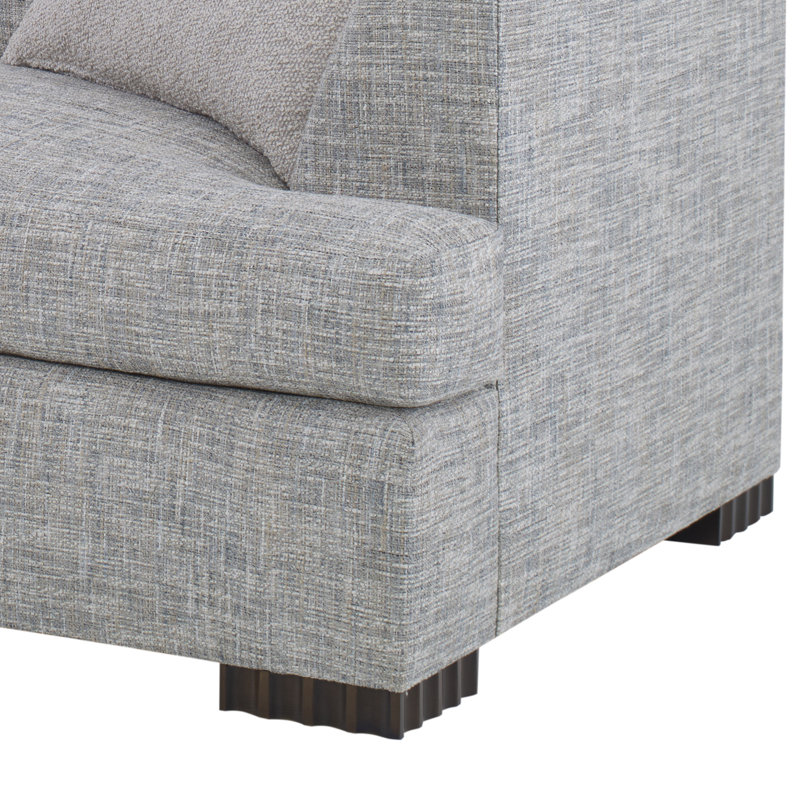 Lucia Boucle and Velvet Sofa, Elise Linen, Espresso