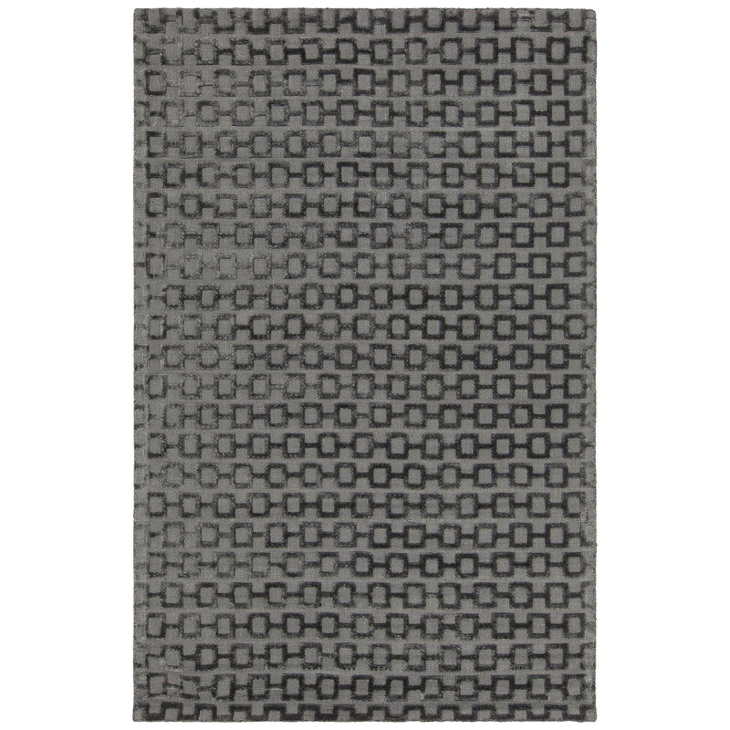 Tapis de zone de charbon tissé à la main Arctarus, 5 pi x 7 pi 6 po