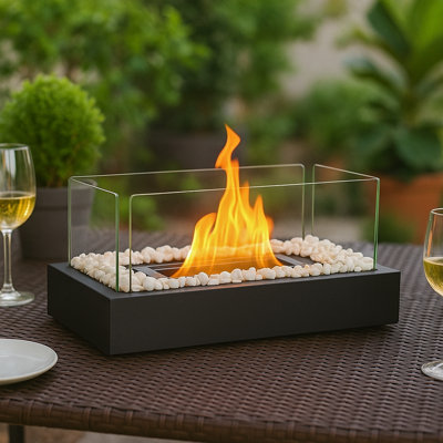 Bio-Ethanol Tabletop Fireplace with Flame Guard