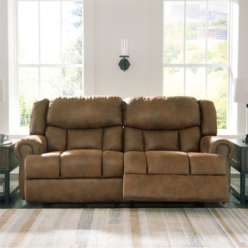 Canapé inclinable en cuir 76 po, 47" H x 92" W x 42" D