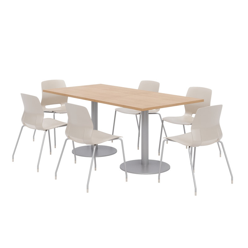 Ensemble de table de salle à manger rectangulaire 72 "et chaise, Érable, Marine