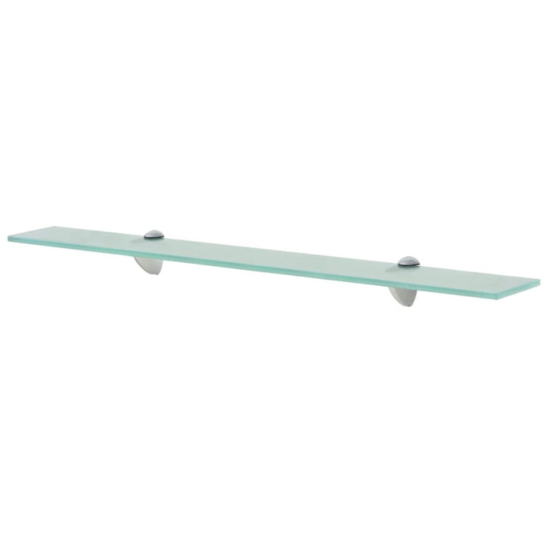 Tablette murale flottante avec supports à pince en verre trempé, Noir, H 0,3 po x l 7,9 po x L 27,6 po