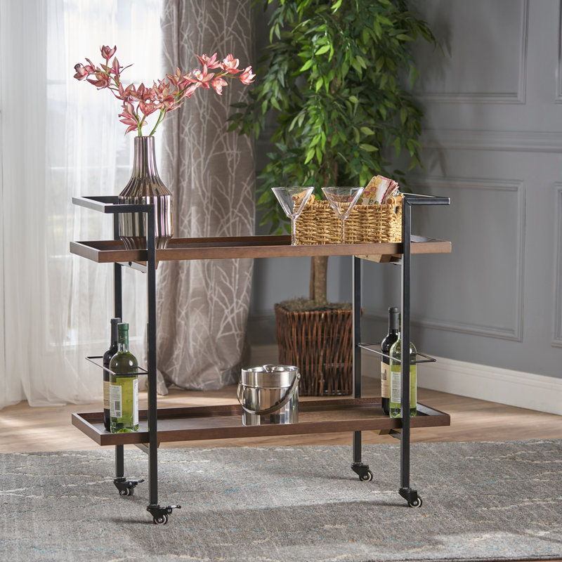 Chariot-bar de style moderne, Noyer
