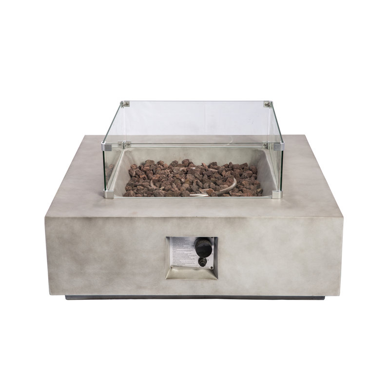 Square Concrete Propane Smokeless Fire Pit