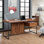 Sanor Rectangular Writing Desk in Walnut and Sandy Black