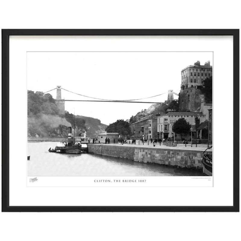 Clifton, The Bridge 1887 - Single Picture Frame Print, 45cm H X 60cm W x 2cm D