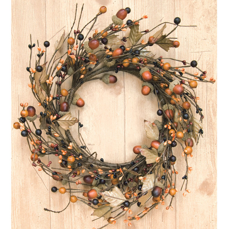 Faux Acorn Metal Wreath