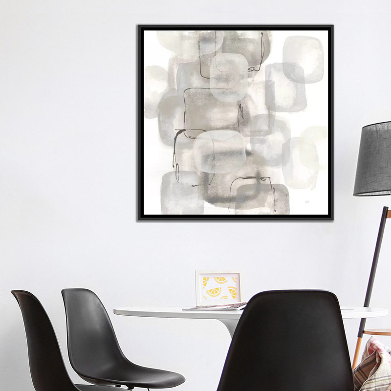 «Neutral Stacking I, White» par Chris Paschke, impression sur toile tendue, H 26 po x l 26 po x P 1,5 po, Pas de tapis