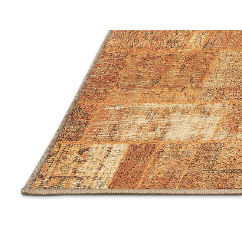 Tapis contemporains brun lavable à la machine 2637, Rectangle 7 pi x 10 pi