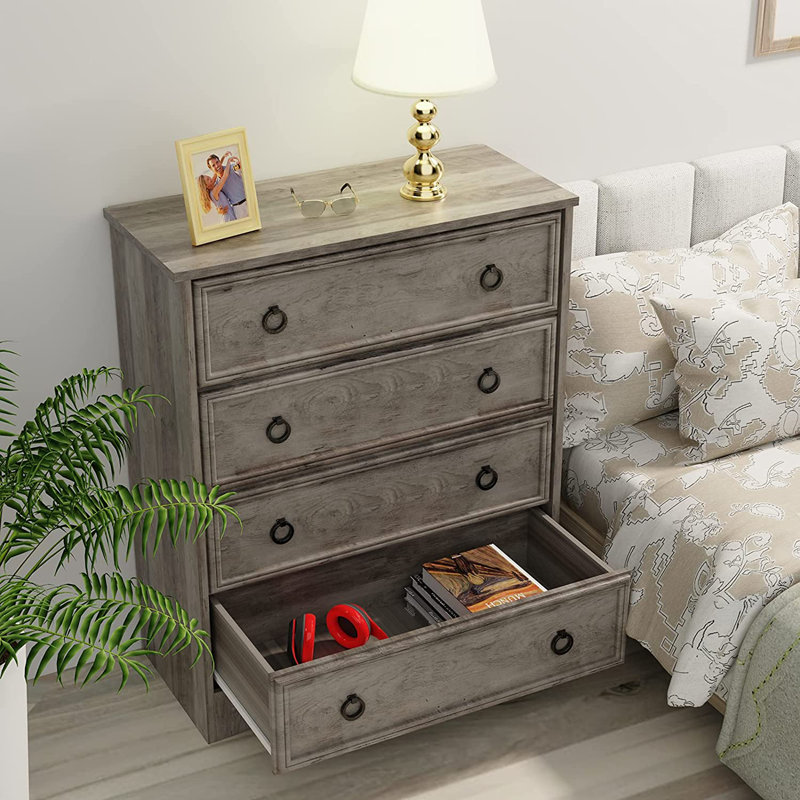 Lark Manor™ 3 Piece Bedroom Dresser Set - 4 Drawer Dresser And Two 2 Drawer Nightstands,Gray Wash