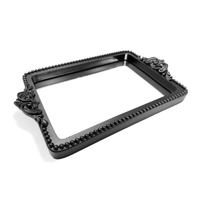 Vintage Black Jabarrie With Mirror Glass Base