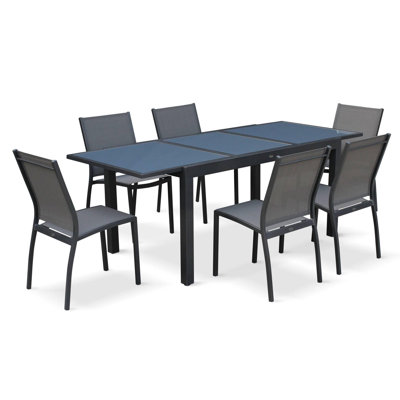 Dancer 6 - Person Patio Dining Set Extendable Rectangular Table