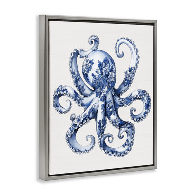 Cadre flottant Funky Toile, pieuvre