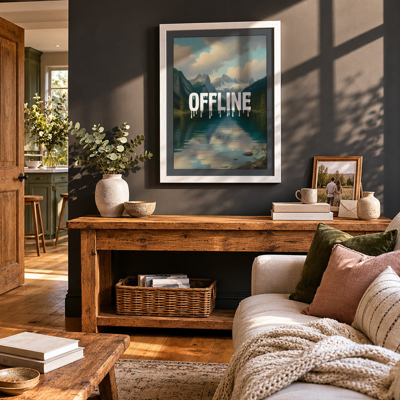 Offline Apartheid Modern - Framed Print, A2 - 59.4 x 42.0 cm, White