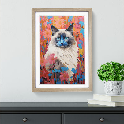 XYZ-FRM-V1223-5362 Ragdoll Cat Colour Field No.4 - Single Picture Frame Print on Wood