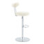Ensemble de 2 chaises de bar réglables rembourrées en velours doux avec pieds chromés argentés-1275028378