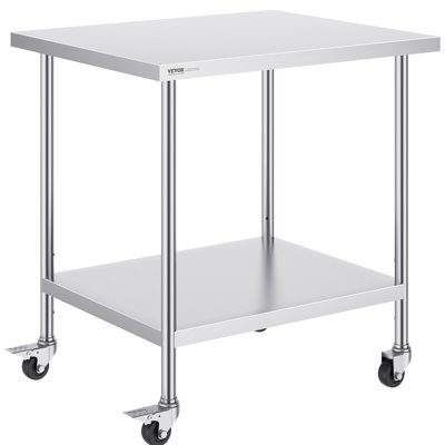 91.4 cm W Kitchen Cart with Stainless Steel Top