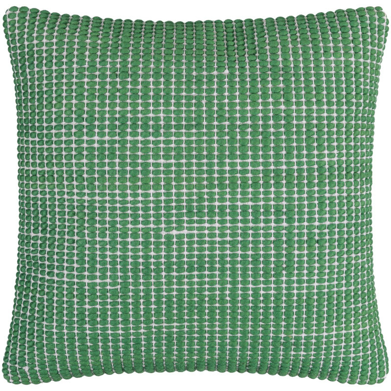Green Wool Blend Rectangular Throw Pillow 22" x 22"