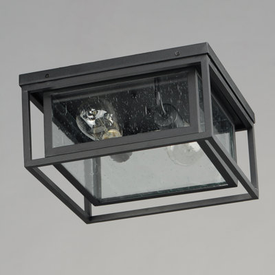 Plafonnier encastré d'extérieur noir à 2 lumières Kamba