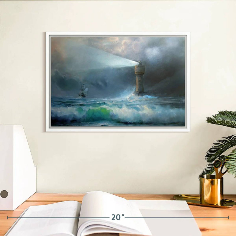 Ciel orageux, Cadre flottant blanc, 13 po x 9 po