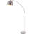 Mid-Century Modern  68.1" Arc Floor Lamp With Nickel Shade And White Marble Bas