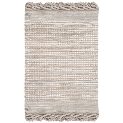 Tapis beige en coton tissé à la main Bowen