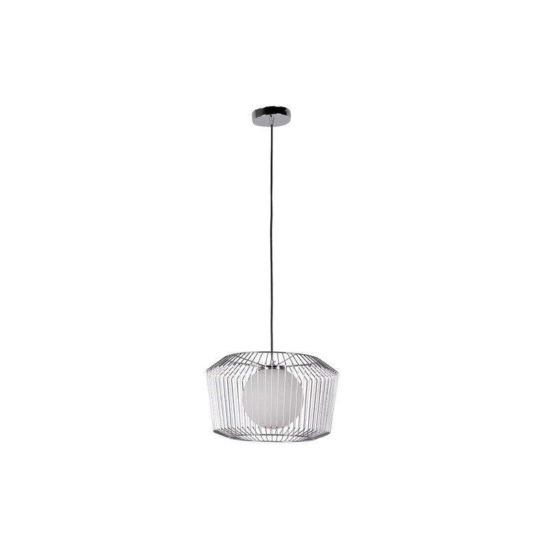 1 - Light Single Pendant, Silver/White