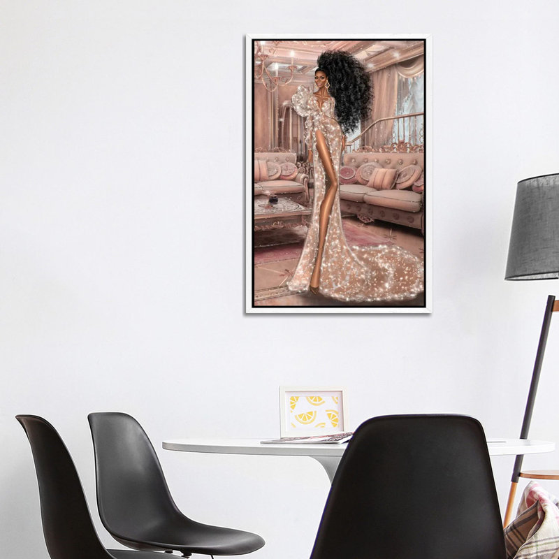Sparkle Dress by Erin Felis - Painting on Canvas, White Framed, 101.6cm H x 66.04cm W x 3.81cm D