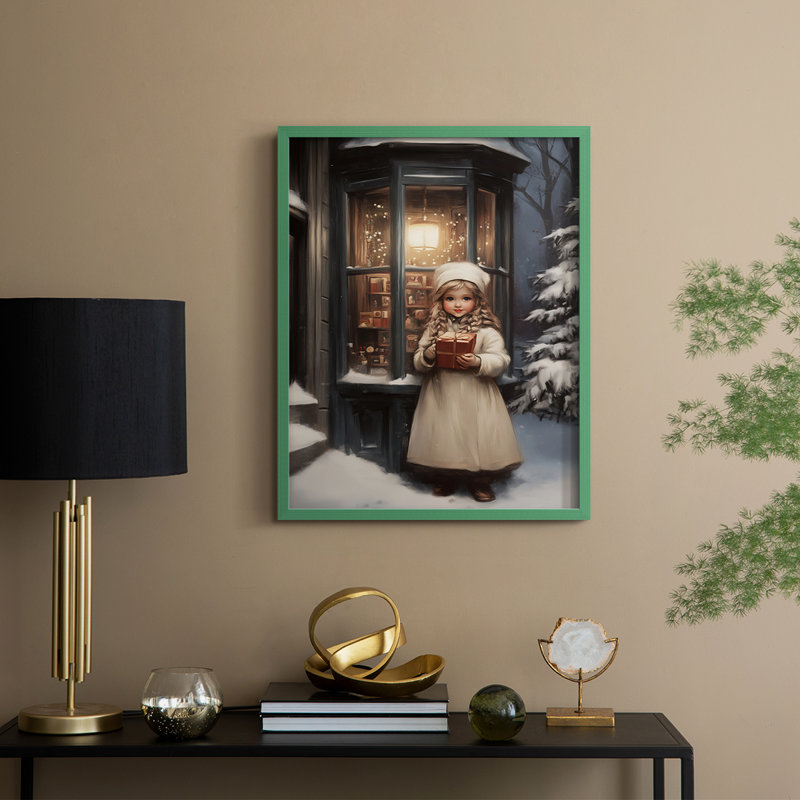 «Christmas Holiday Art», série 2-CLXV III, reproduction encadrée - bois massif, H 11 po x l 9 po, Vert