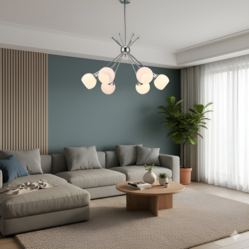 Evansville 6 - Light Sputnik Pendant, Chrome