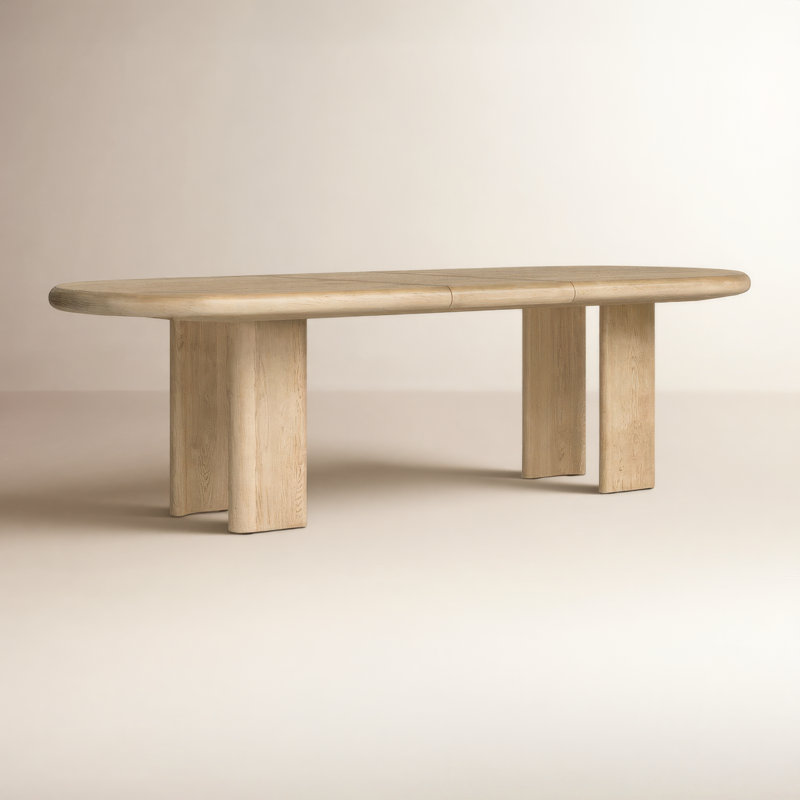 Rima Extendable Oak Oval Dining Table, Light Oak Veneer