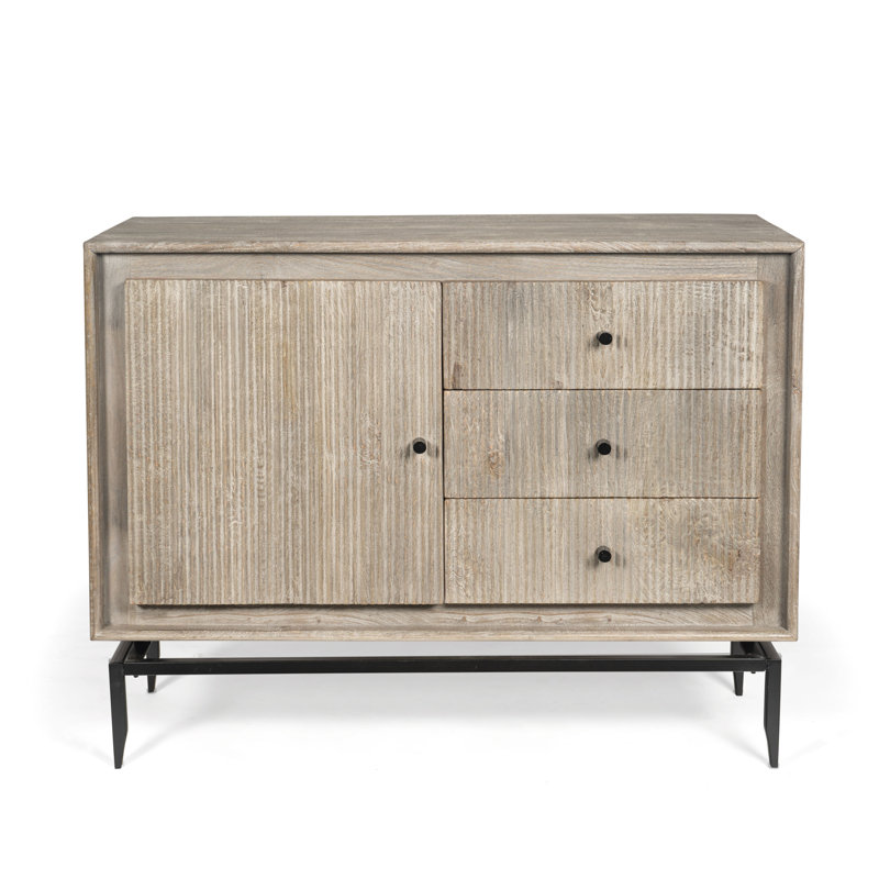 Solid Wood Accent Cabinet, Gray