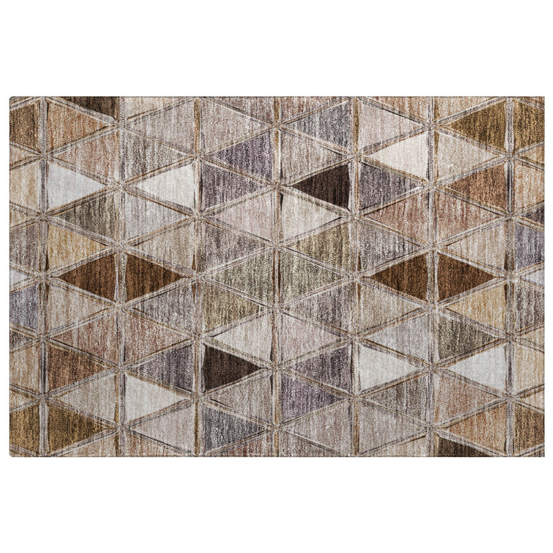 Tapis à poils longs de qualité supérieure lavable à la machine ADS722, Brown, 1 pi 8 po x 2 pi 6 po