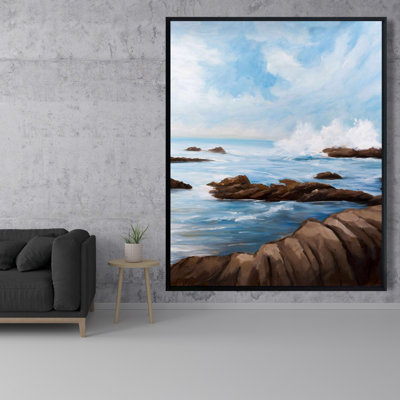 Seaside Wave Print On Canvas