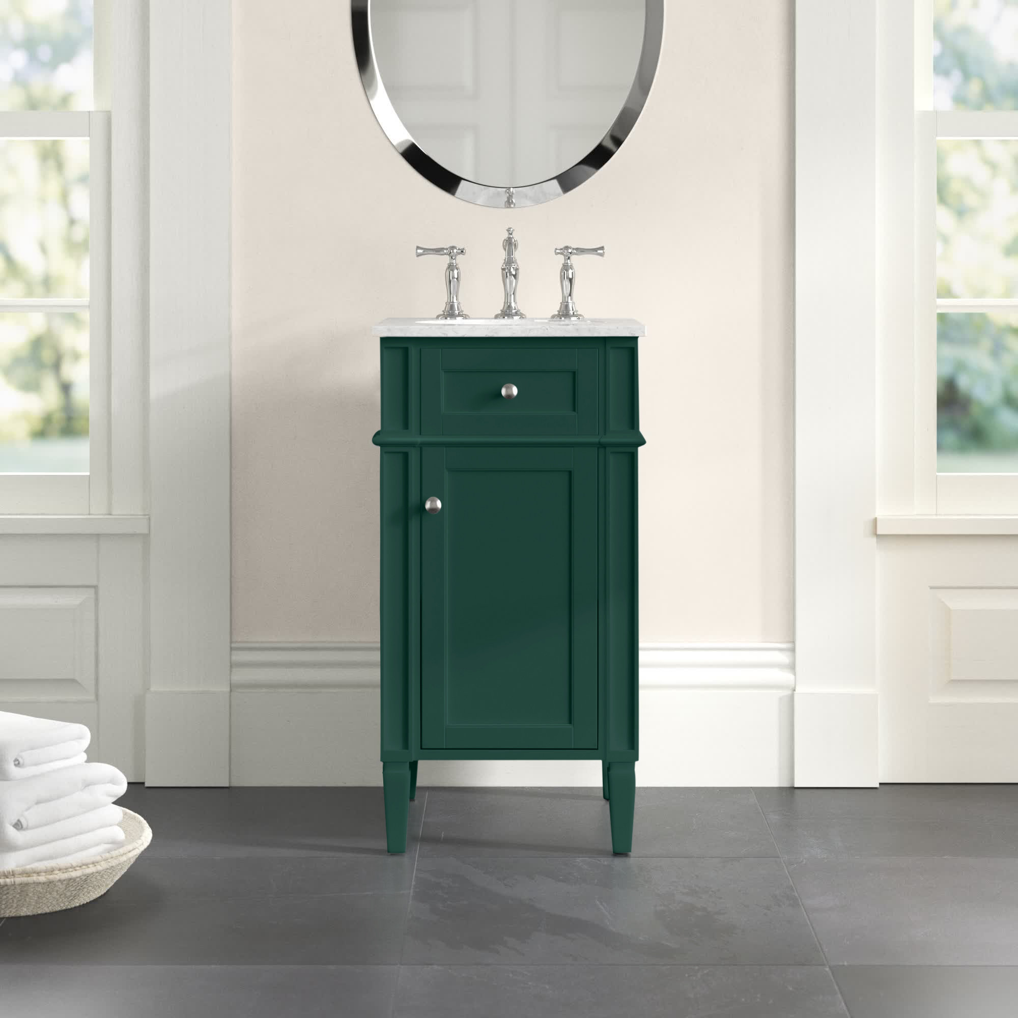 Rivers 18'' Single Bathroom Vanity, Green