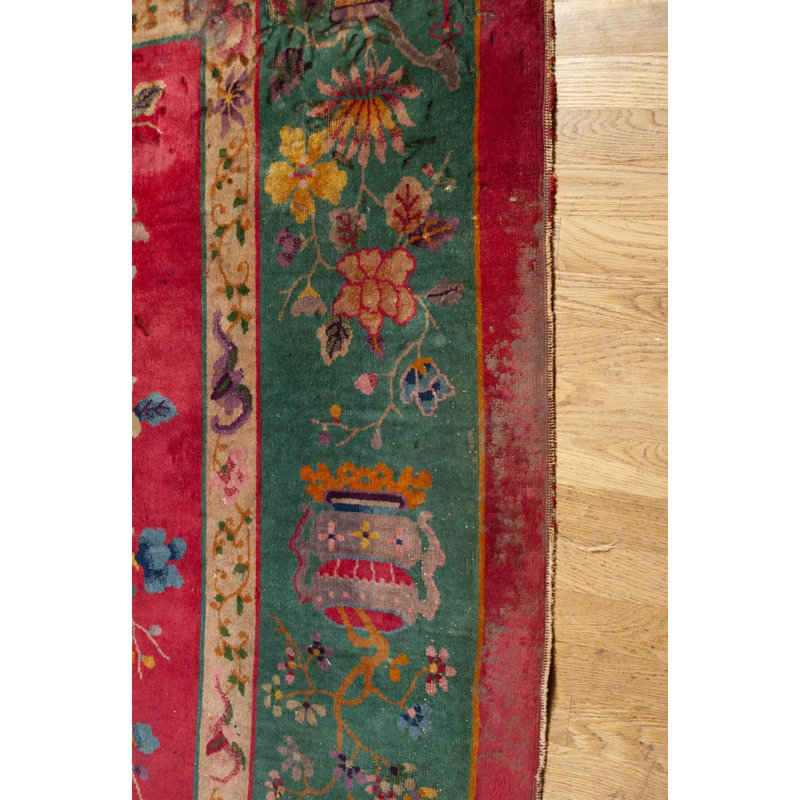 Handmade Wool Floral and Oriental Area Rug