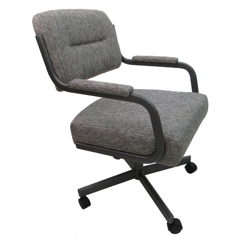 Huriyyah Upholstered Metal Armchair, Light Gray, Gray