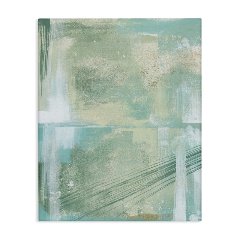 Art mural abstrait vert par Grace Popp, H 20 po x l 16 po