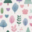 Papier peint blanc avec feuilles et arbres