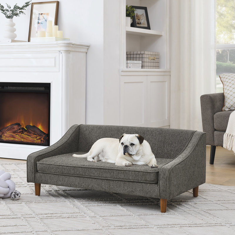 Canapé-lit surélevé durable et confortable avec accoudoirs irréguliers modernes, idéal pour la détente des chiens de taille moyenne et grande