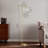 Arched Floor Lamp With Glass Shade, Remote Control And Bulb Included