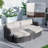 Toni 5-Piece Outdoor Wicker Aluminum Convertible Chaise Lounge with Cushions and Table-1091316504-1105009242
