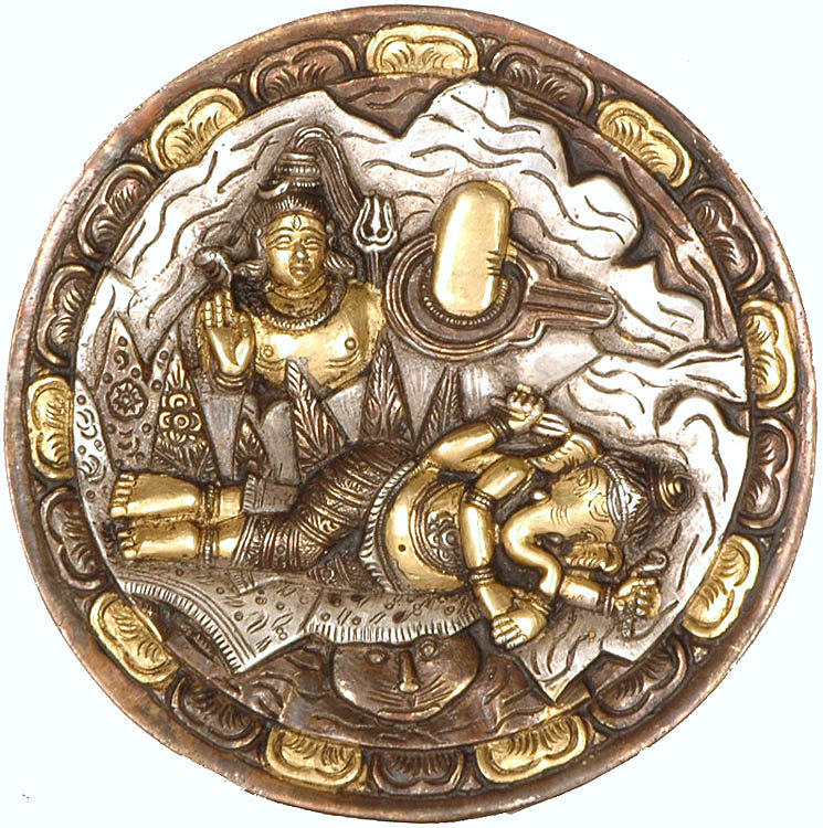 Ganesha rêve de son père Shiva (plaque murale)