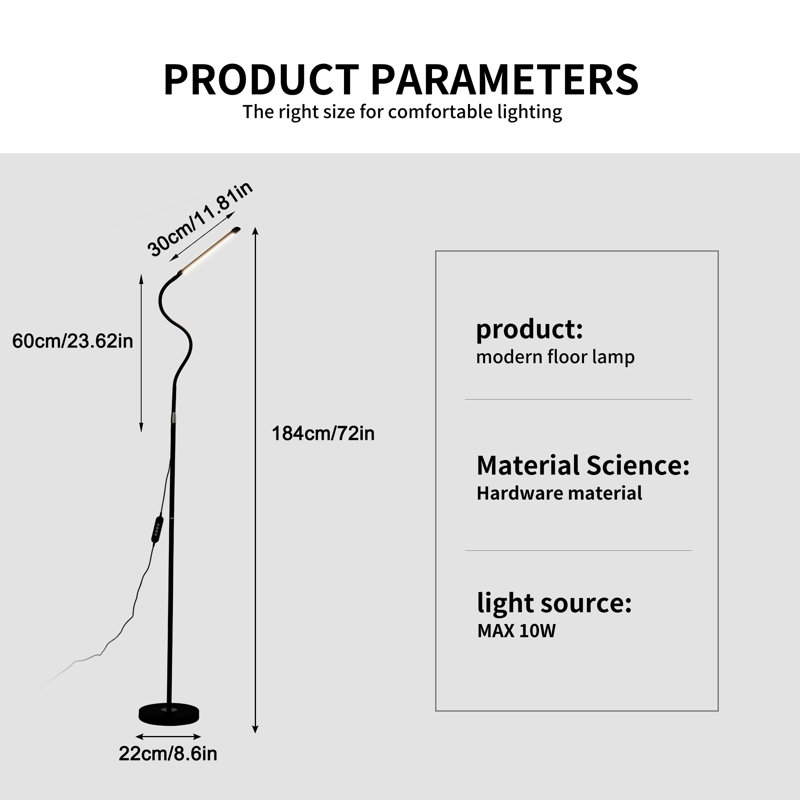 Devyne 72'' LED Task/Reading Floor Lamp